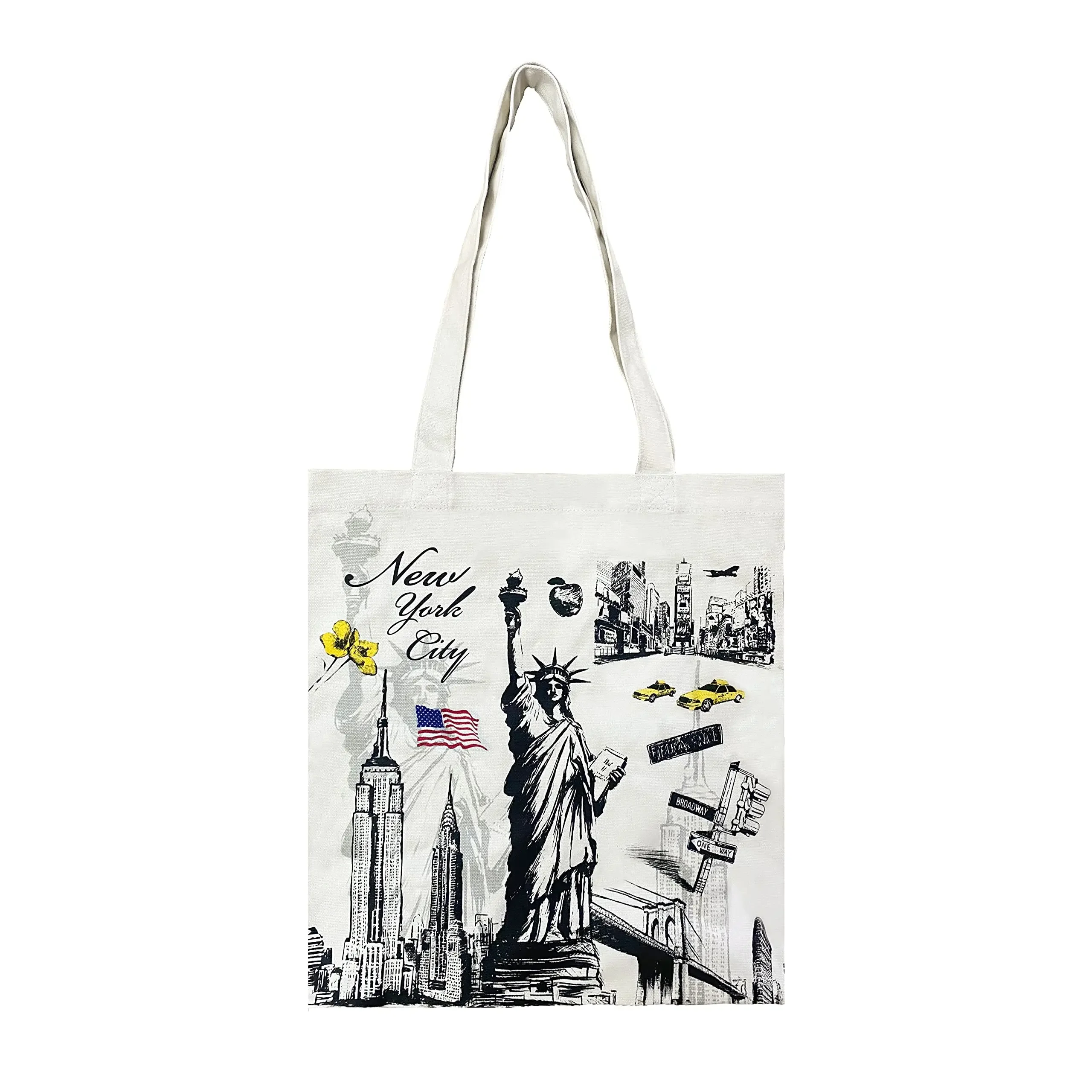 Reusable Large Multipurpose New York Souvenir for Travel Bag Grocery Shopping Handbag Canva Tote Shoulder Women Bag Casual Tote