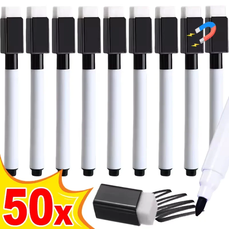 Magnetic Dry Erase Markers with Built-in Eraser