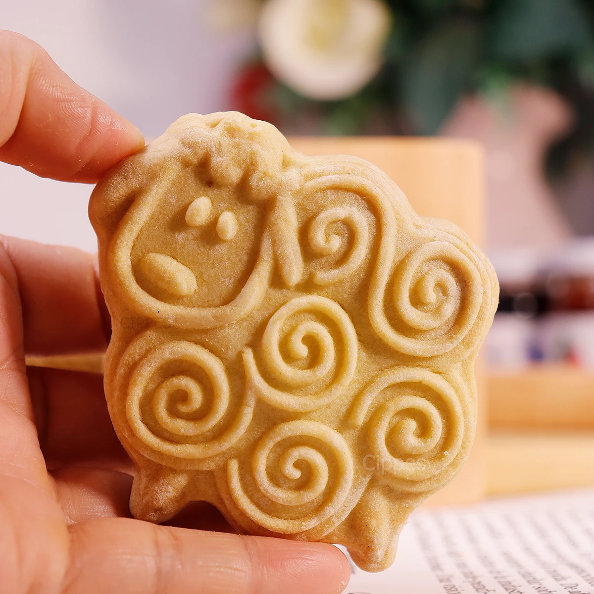 1PC Wood Cookie Mold, Animals Patterns, 3D Carved Embossed Biscuit