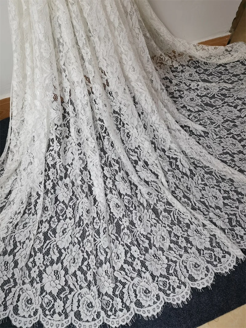 

Кружевная ткань для ресниц, блестящее волокно, свадебное платье, материал для шитья 1,5 м x 3 метра