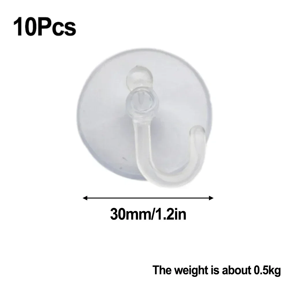 10Pc Suction Cup Hooks With Screw Nut 30-50 Mm Clear Sucker Pads Strong Adhesive Suction Holder For Car Glass Bathroom Wall Door
