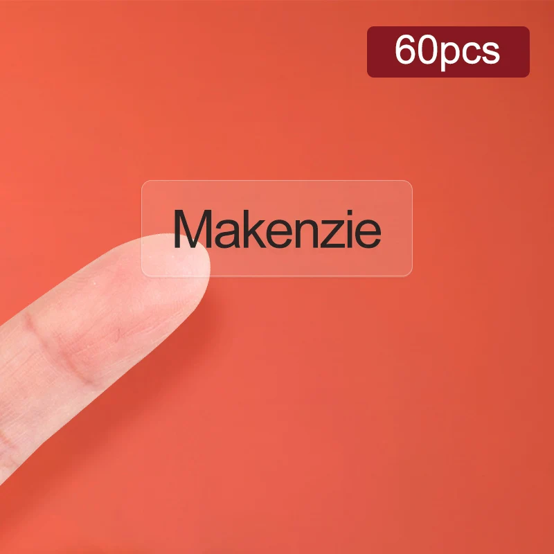 תוויות אישיות עמידות במים לילדים, מדבקות שמות שקופות מותאמות אישית - חיוניות לבית הספר ולמשרד, תגיות ליצירה בעצמך