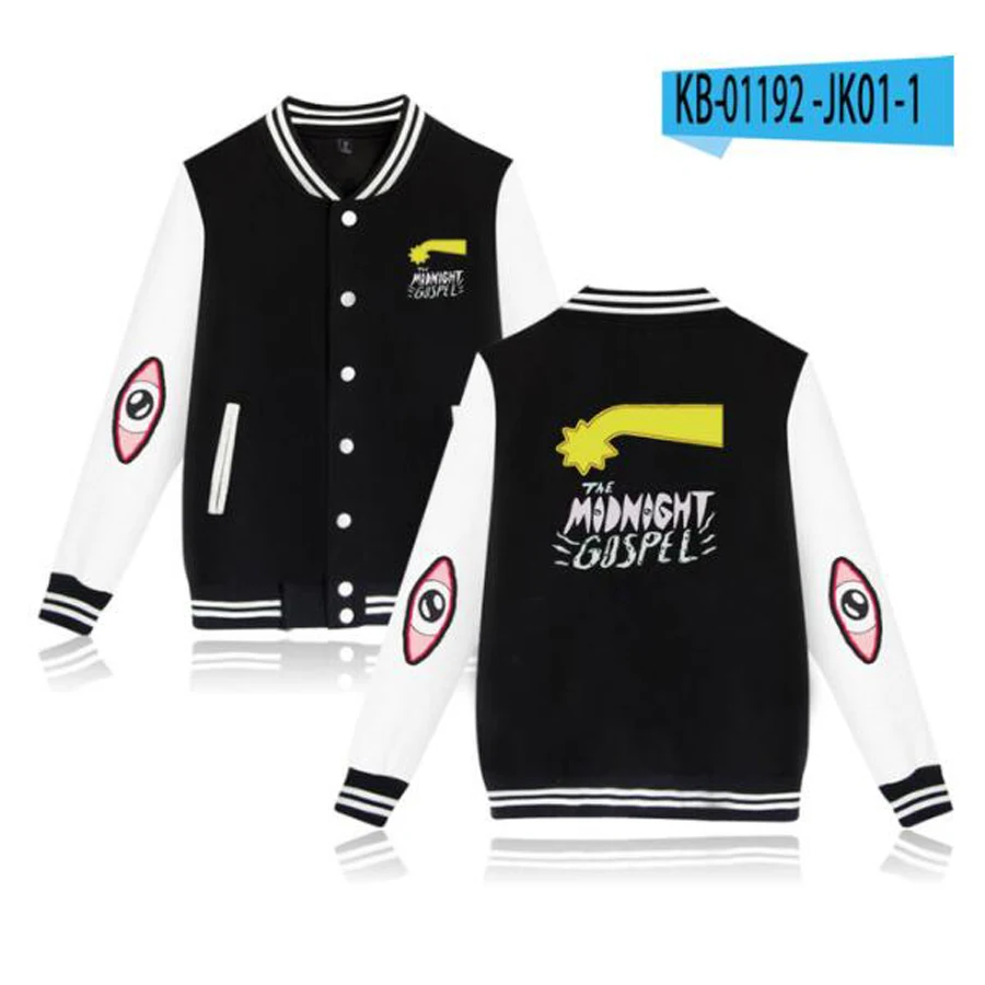The Midnight Gospel Baseball Uniform Men's Jackets Streetwear Hip Hop Harajuku Sweatshirt Clancy Gilroy Hoodie Funny Clothes