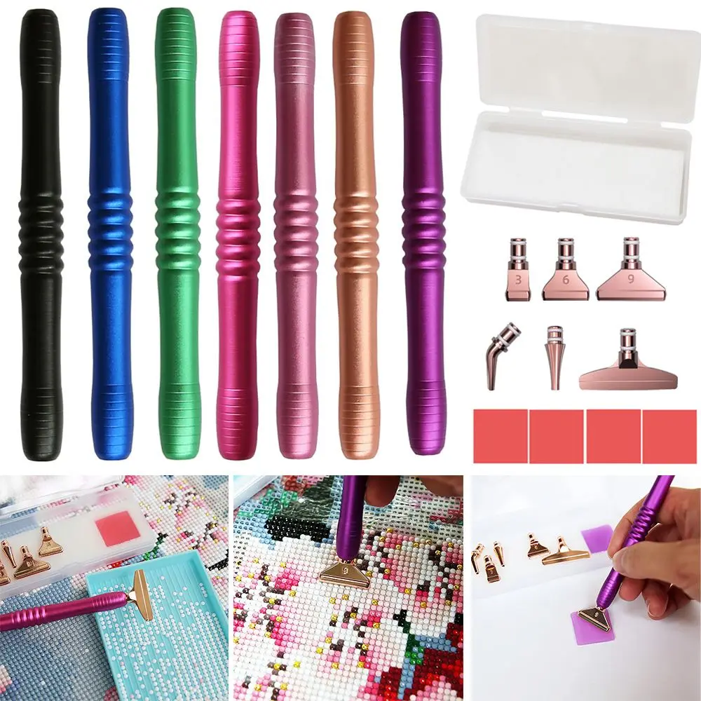 5D Diamond Painting Pen Glue Clay Eco-friendly Alloy Replacement Pen Heads Point Drill Pens Embroidery DIY Craft Nail Art