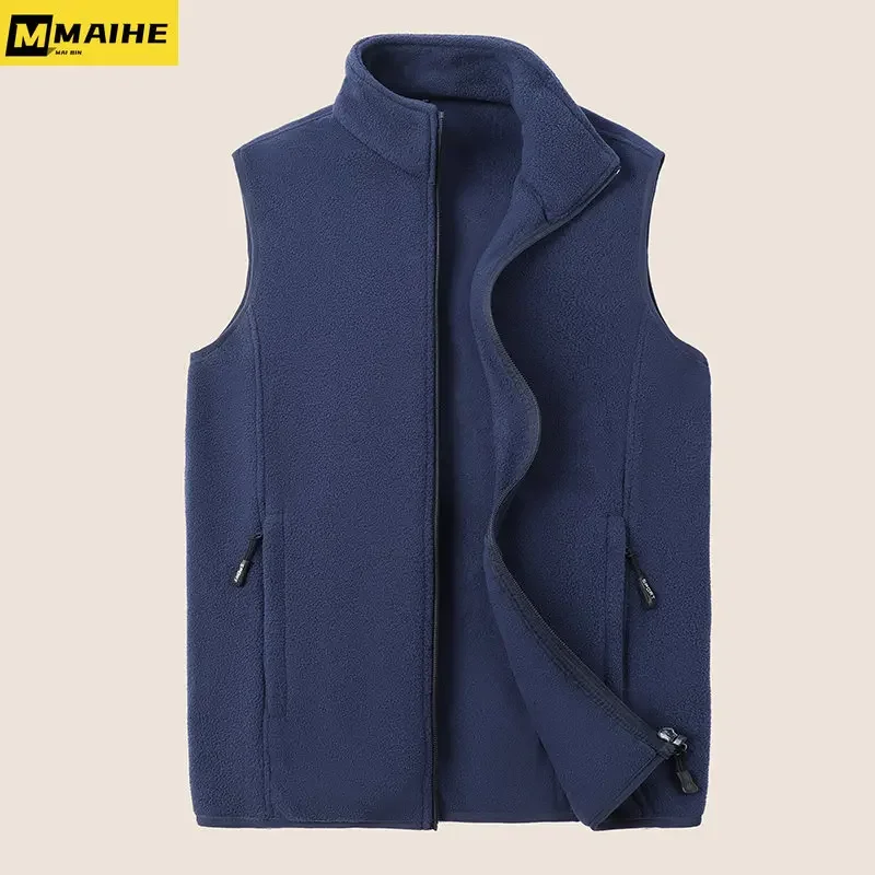 M-8XL Plus size Men's Winter Jacket Premium Double-sided fleece windproof warm sleeveless vest coat Stylish women's jacket vest