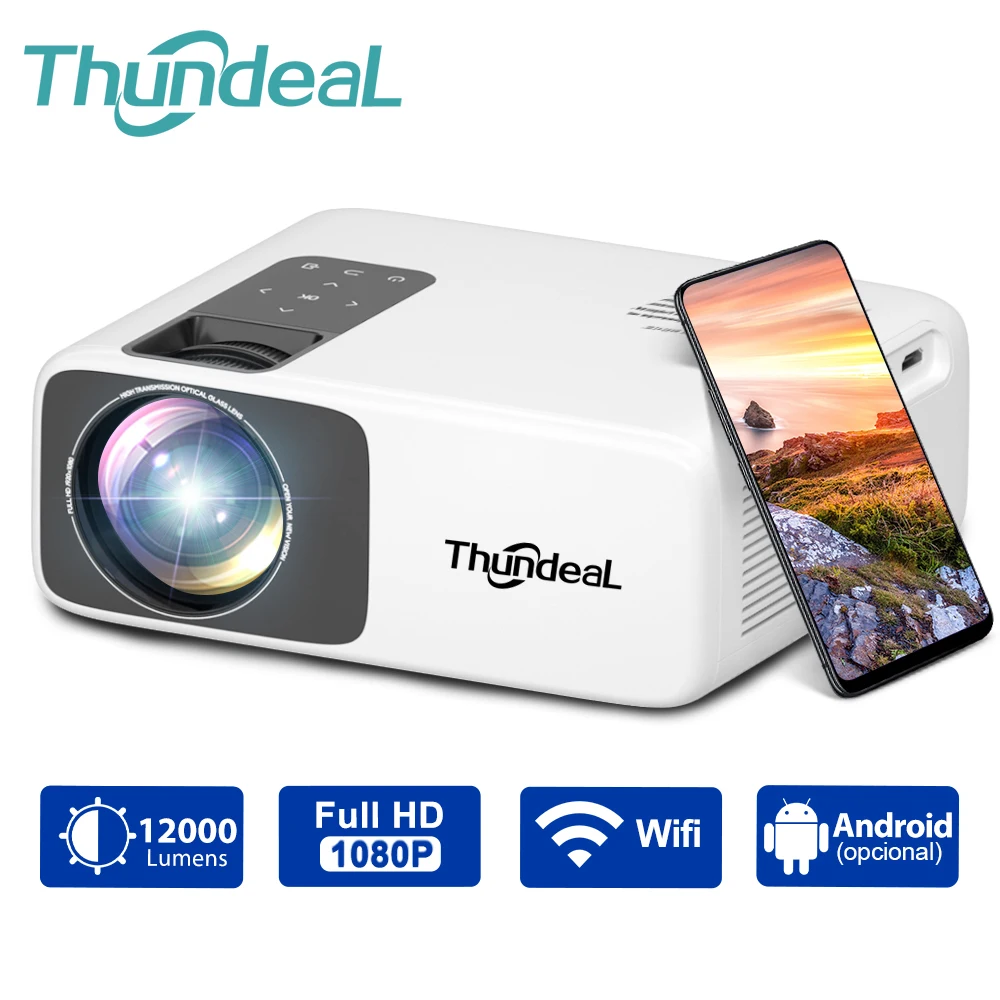 Mini Projecteur, Projecteur Portable Full HD 1080p, Projecteur De Cinéma Maison, Compatible Avec IOS/téléphone Android/tablette/ordinateur Portable/ Audio/USB/télécommande