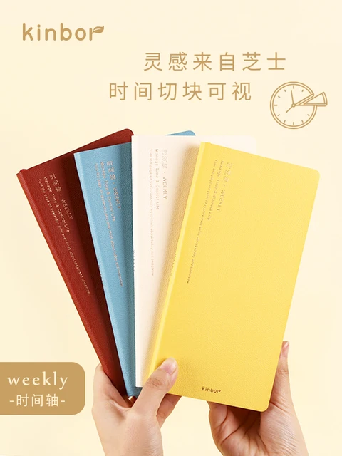 Kinbor Weekly Planner Notebook UnDated Agenda Schedule Daily Monthly Journal Book Portable Record Diary Plan Notepad Stationery 2