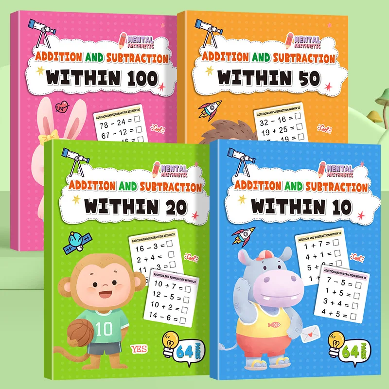 Übungsbuch für Mathematik, Addition und Subtraktion innerhalb von 10-100, 64 Seiten, spezielle Mathematik-Schulung, Buch zum mündlichen Rechnen – Detail 5