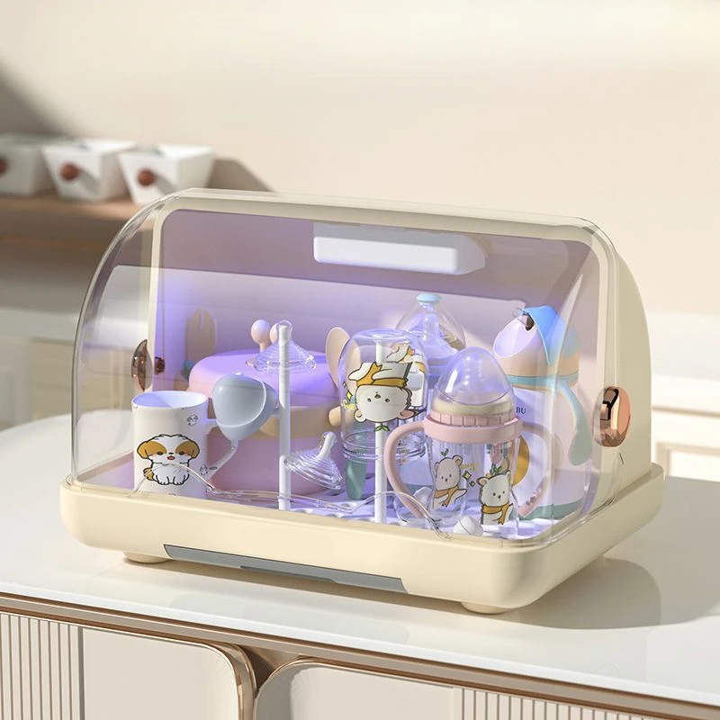 Baby Bottle Sterilizer, Baby Tableware UV Sterilizer Box, Dustproof Multifunctional Storage Box, Bottle Drainer Tool