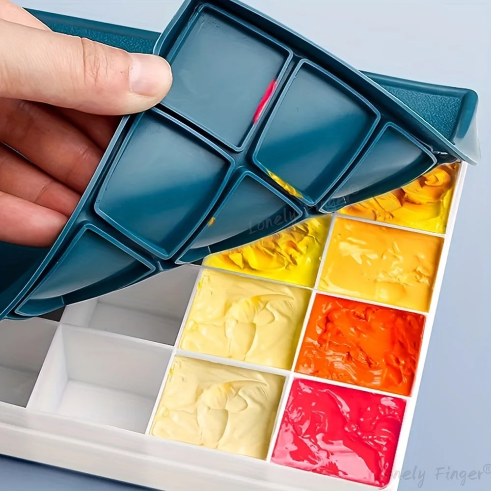 24 Wells Paint Palette Watercolor Acrylic Paint Storage Compartments Paint Palette Paint Tray for Gouache Acrylic Oil Watercolor 4