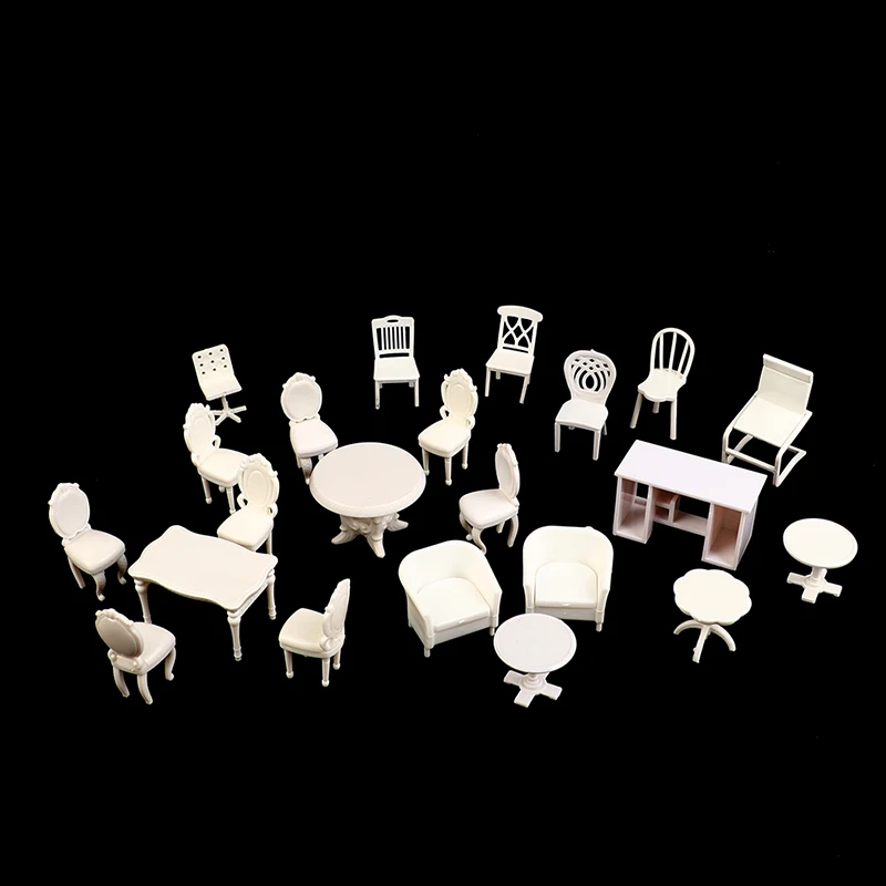 

1/20 Dollhouse Miniature Furniture Dining Table/Chair For Doll House Layout Kitchen Living Room Dining Room Decor Accessories
