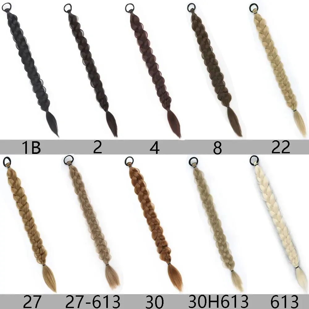 Synthetic 24inch hair extension wig ponytail with hair extensions Long Braided Ponytail Hair Accessories Christmas