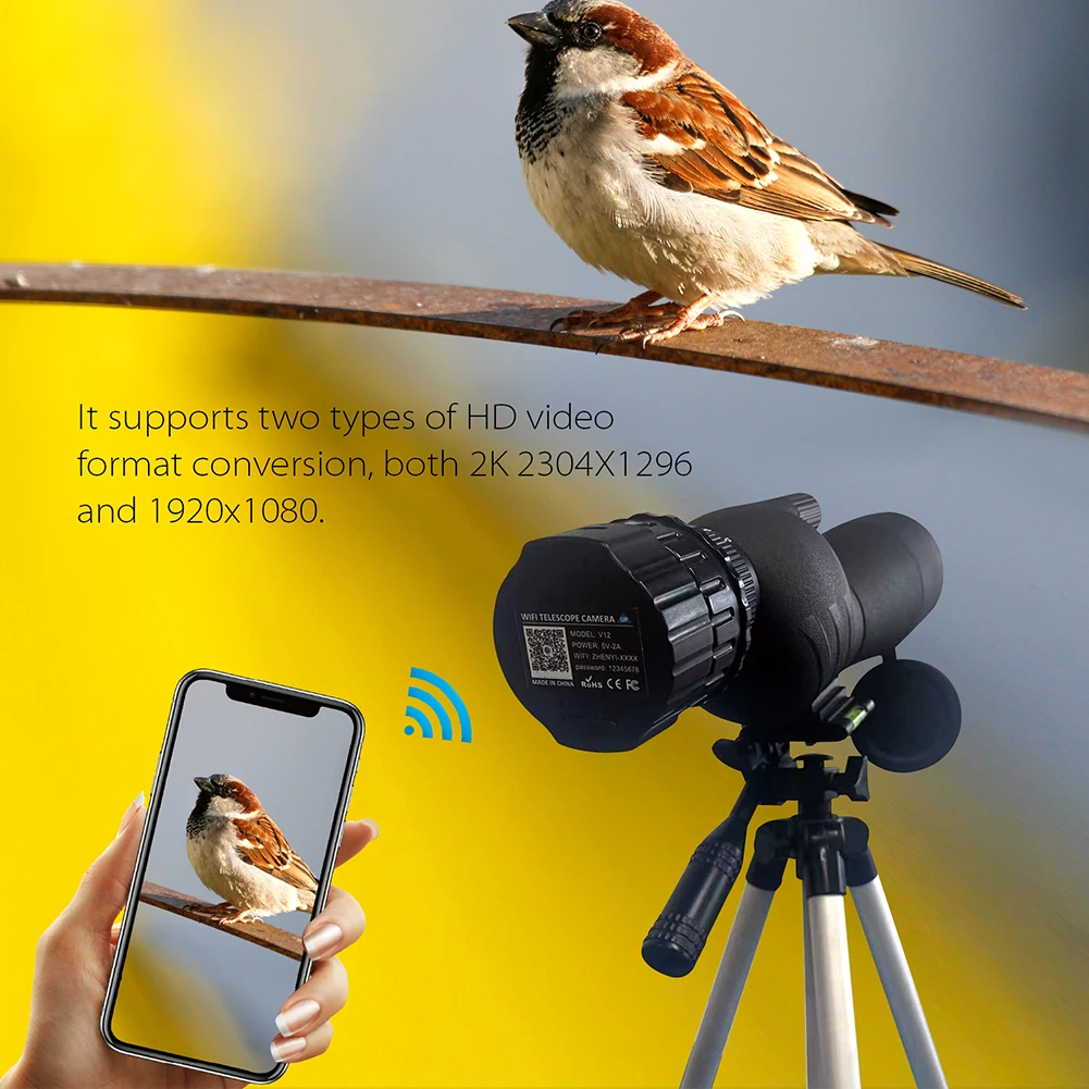4 Million Pixel HD WiFi Electronic Eyepieces for 25mm-50mm Scopes WiFi Telescope Eyepiece Camera Portable Spotting Scope Camera 4