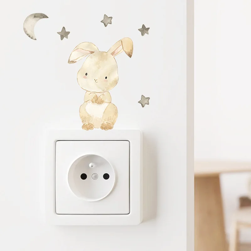 AHANDMAKER 6Pcs Cute Rabbit Light Switch Stickers, 7x7...