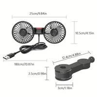 Car Fan 360° 3-speed Car Seat Back Cooling Fan USB Charge Dual Head Fan Adjustable Rotation Neck Cooler for Car Home Accessories 6