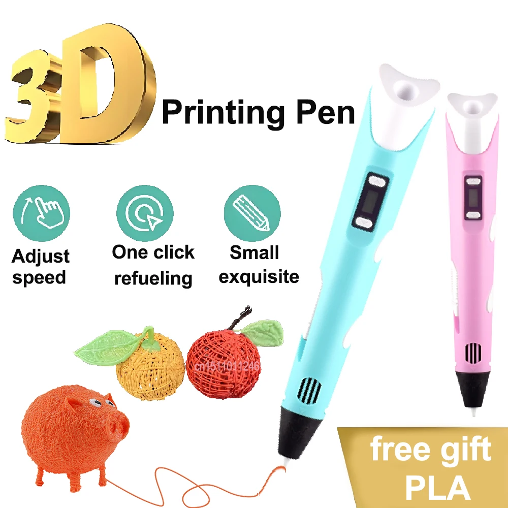 New Printing 3D Pen Children 3D Pen DIY Drawing Pens PLA Filament Birthday Christmas Boys Girls Gift For Kids