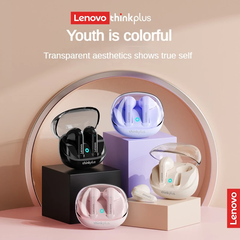 Wireless Lenovo X22 Bluetooth Headset with Noise Cancelling and Dual-Mic, Long Battery Life, Compatible with iPhone and Android