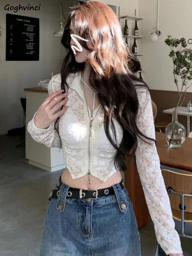 

Shirts Women Elegant Design Hollow Out Popular Holiday Streetwear Romantic Slim Sexy Charming Leisure European Style Trendy Date