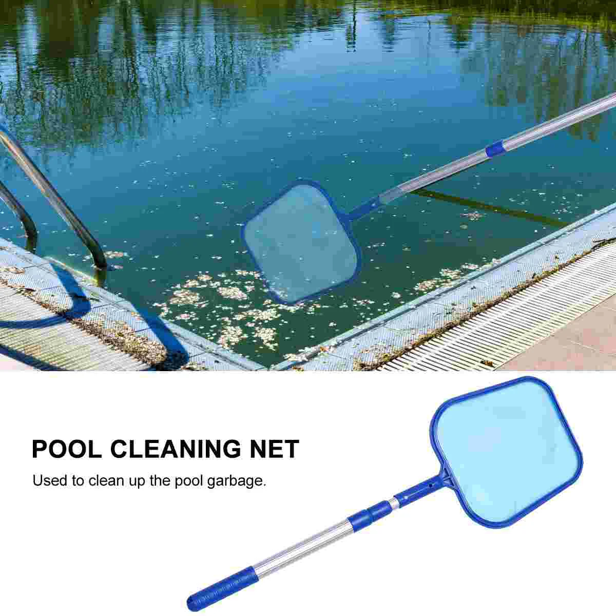 

Pool Skimmer Swimming Pool Cleaning Net Leaves Mesh Tool Cleanser Cleaner Foldable Telescopic Detergent
