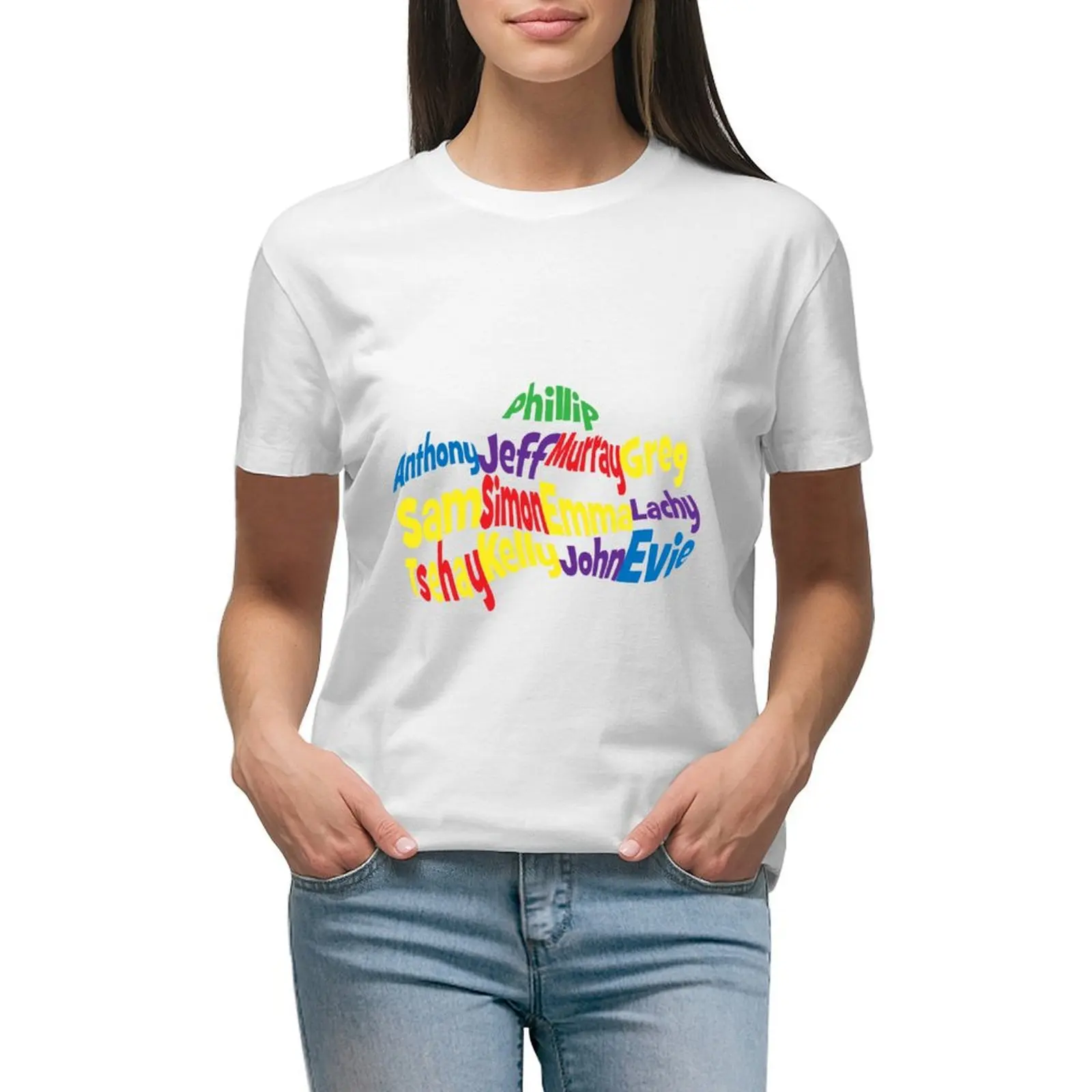 

Wiggly Word Cloud T-shirt kawaii clothes graphics Aesthetic clothing T-shirts for Women