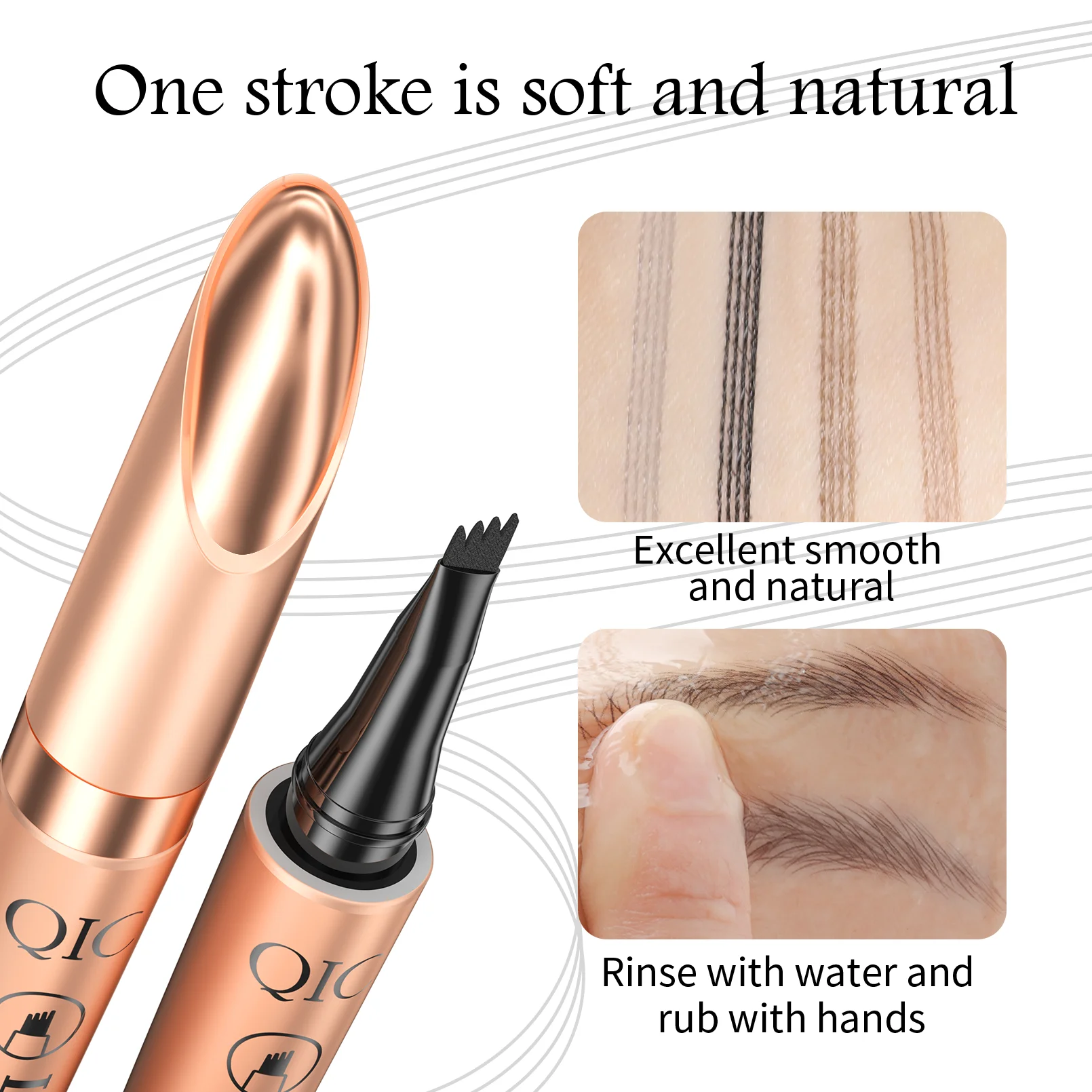 Eyebrow Pencil Liquid Waterproof Eyebrow Pencil Smudge-proof Brow Pencil With 4 Tip Microblade Eyebrow Pen Long-lasting Natural 6