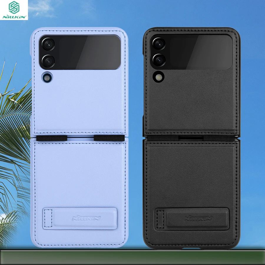 NILLKIN Fresh Fine Frain Leather Texture Case For Samsung Galaxy Z Flip 3 5G Adopt PU Plain Combine Handmade |