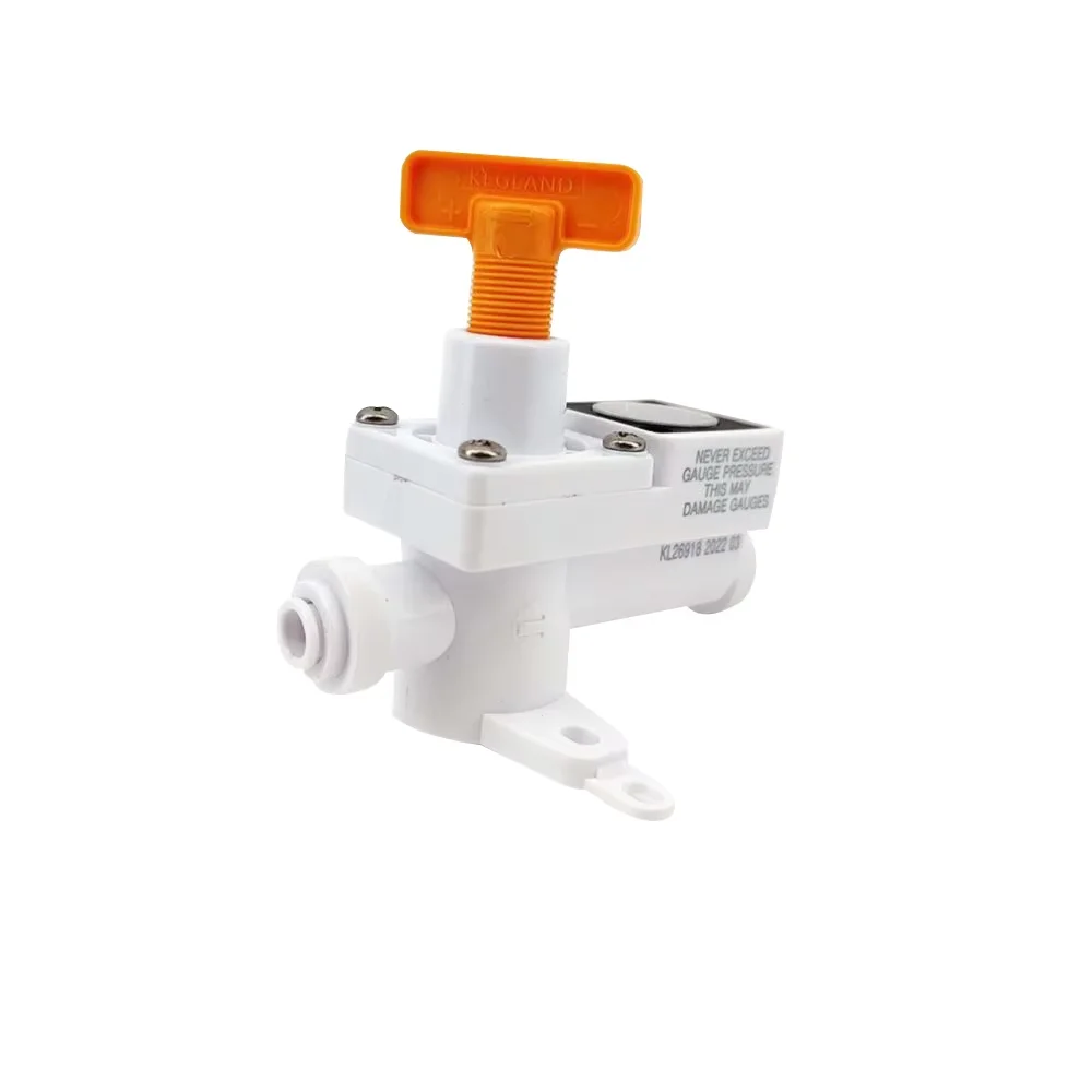 KegLand Duotight Inline-Inline-Regler – mit integriertem Manometer für Wasser/Gas – 6,35 mm (1/4 Zoll Push-In) – Detail 3