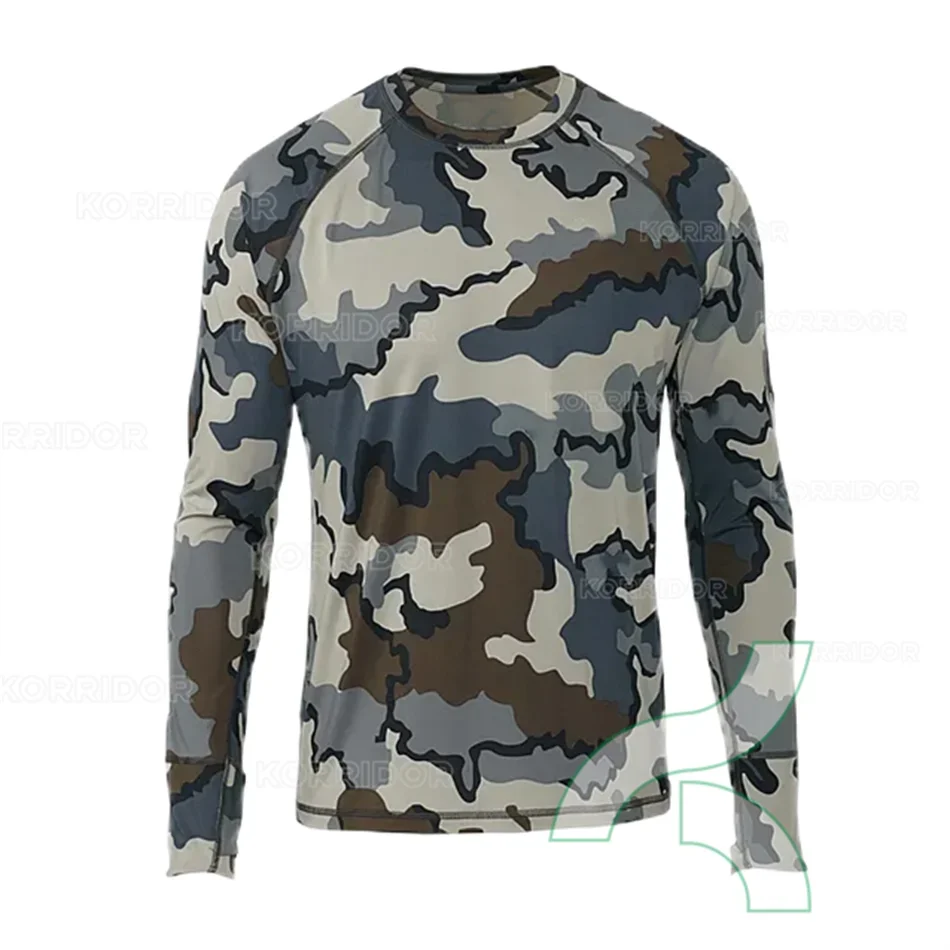 Camouflage Long Sleeve Fishing Shirt Outdoor Sun Protection T-Shirt Tops Quick Dry Breathable Fishing Clothing UPF 50+ Jerseys