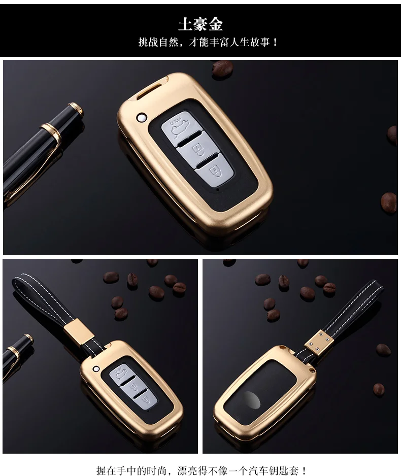 Telecomando in lega di alluminio 3 pulsanti Smart Car Key Case Cover per KIA Sportage Forte per Hyundai Solaris HB20 Veloster SR IX35 - S3d3809e71e964a6bb577462c2e717563A