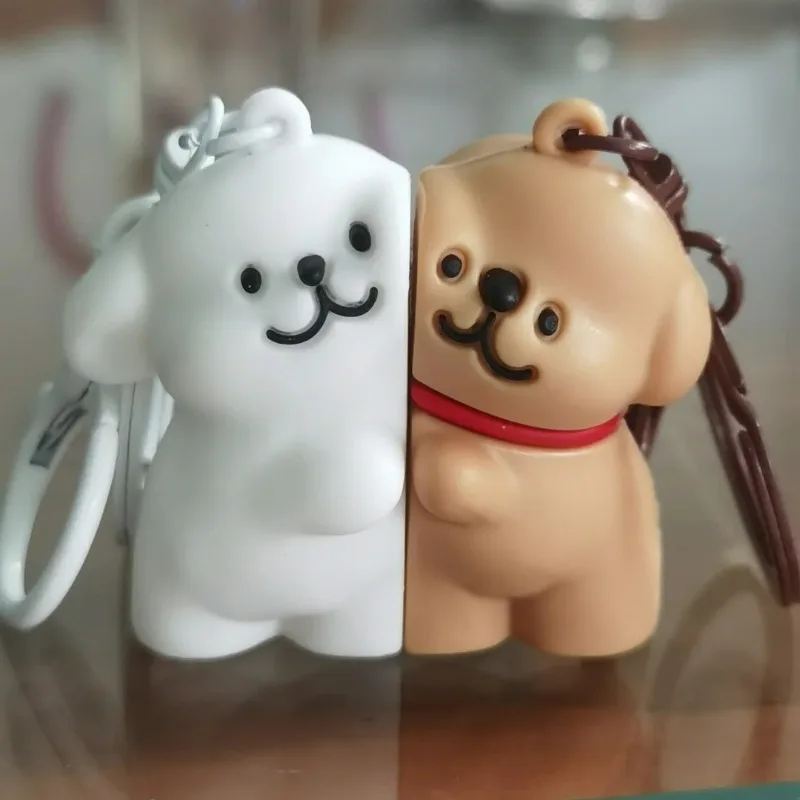 Zcargel Cute Puppy Keychain Pendant | PVC Cartoon Dog Keychain For Men & Women | Black & White Color | 60mm Size