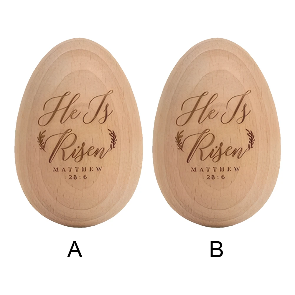 2Pcs Musical Easter Egg Shaker Wood Egg Shakers Musical Shaker Easter Basket Stuffers Gifts for Kids Boys Girls