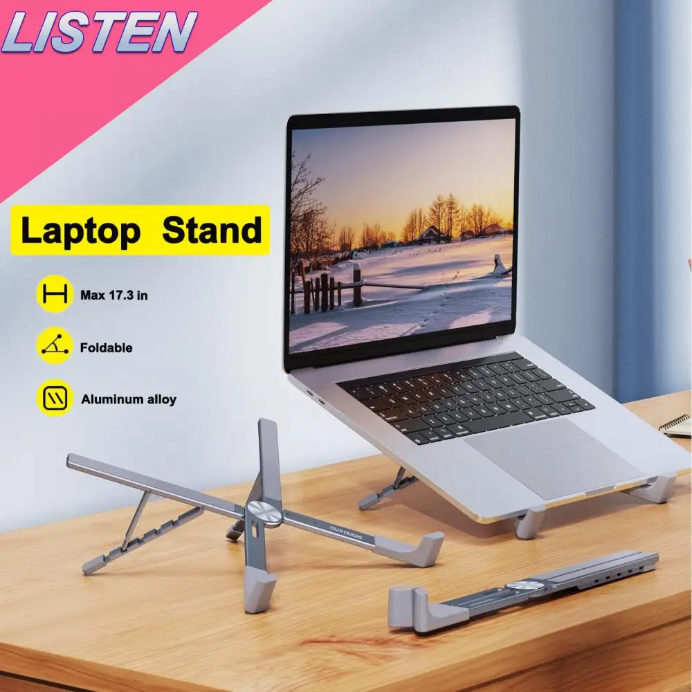 

Portable Laptop Stand aluminum Foldable Notebook Stand Compatible 10inch to 17.3inch Laptop for Macbook Pro Air iPad DELL Lenove