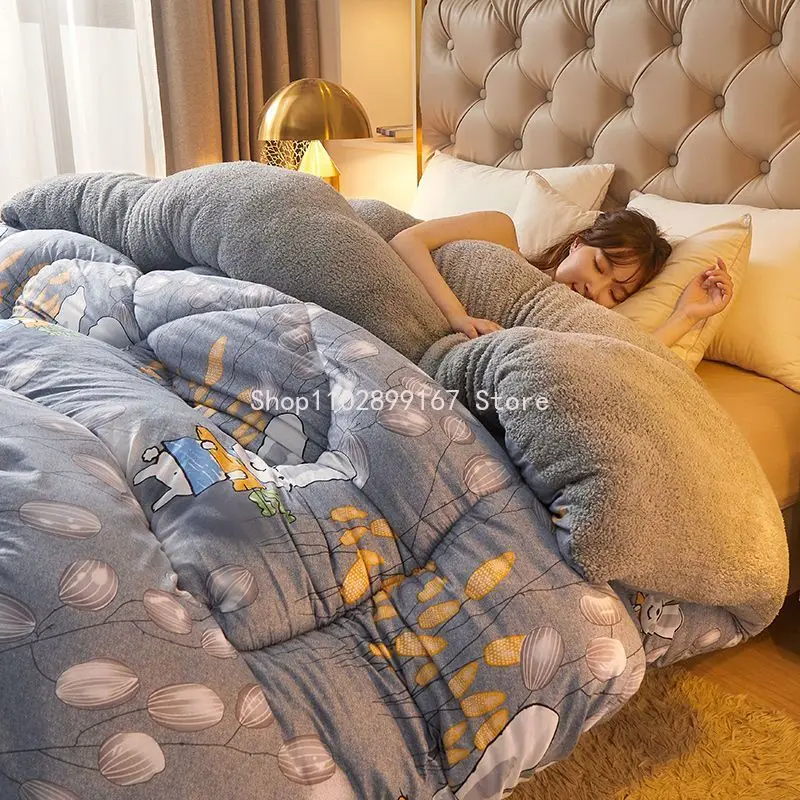 Heavy Queen Size Down Blanket Double Duvet Velvet Quilt Down Quilt