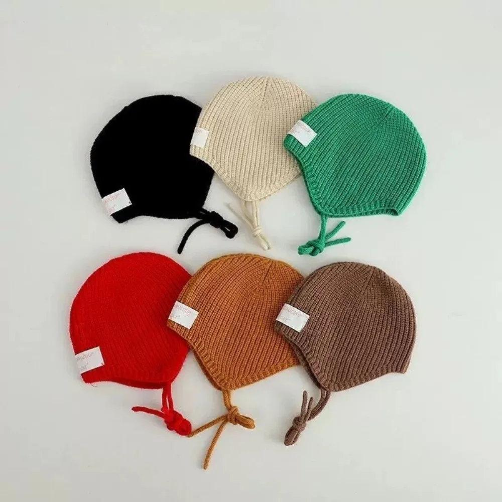 Polyester Fiber Kids Ear Protection Beanie Hat