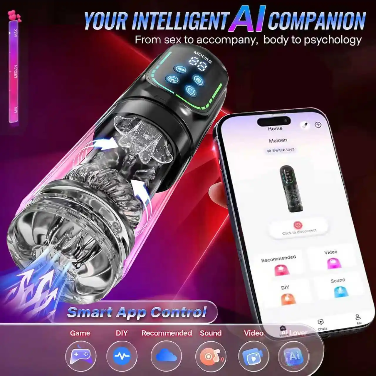 Automatic Thrusting Rotating Male Masturbator For Men Waterproof_voghion.com