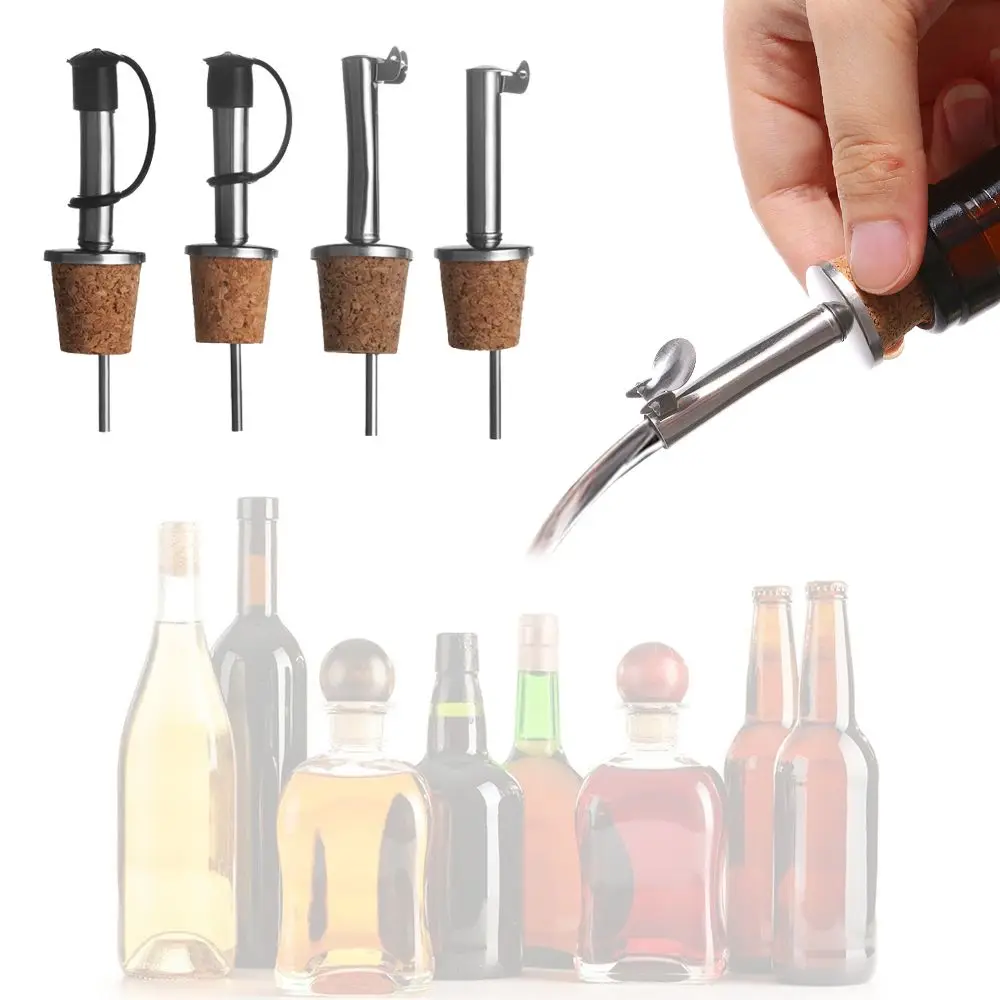 1/3PCS Wooden Cork Red Wine Pourer Olive Oil Beer Bottle Stopper Metal Plug With Cover Kitchen Bar Tool Accessories Wholesale