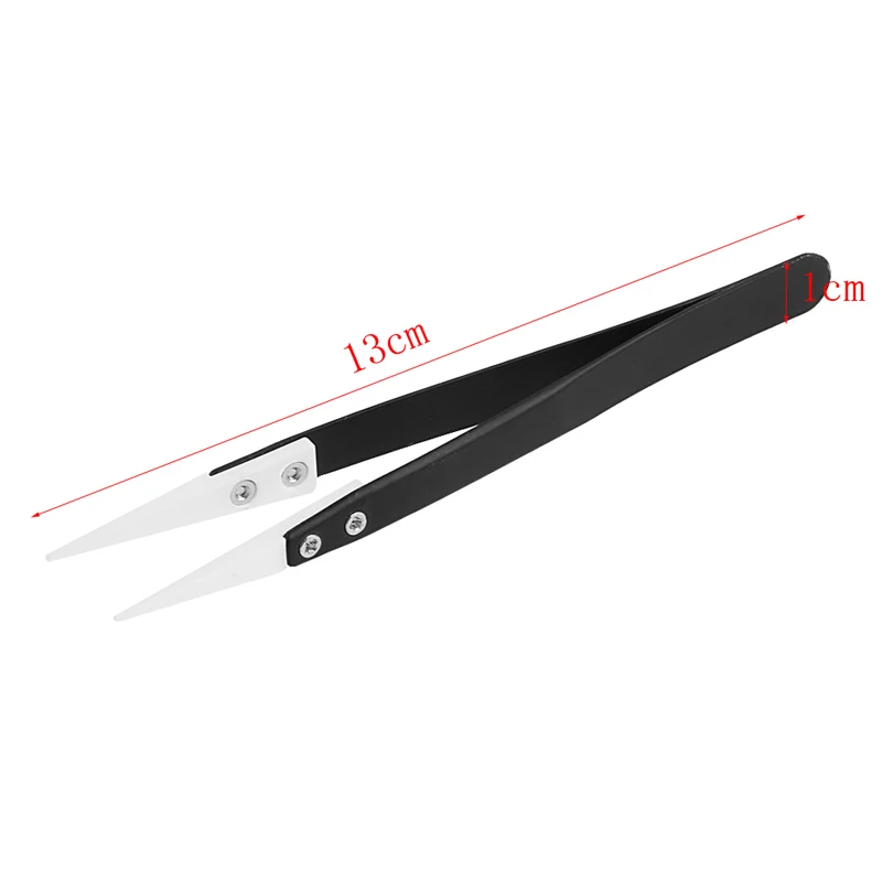 Ceramic Head With Hardware Handle Zirconia Stainless Steel Antistatic Insulation High Temperature Resistant Tweezers precision tweezers tweezer tool esd anti static tweezers ceramic tweezers