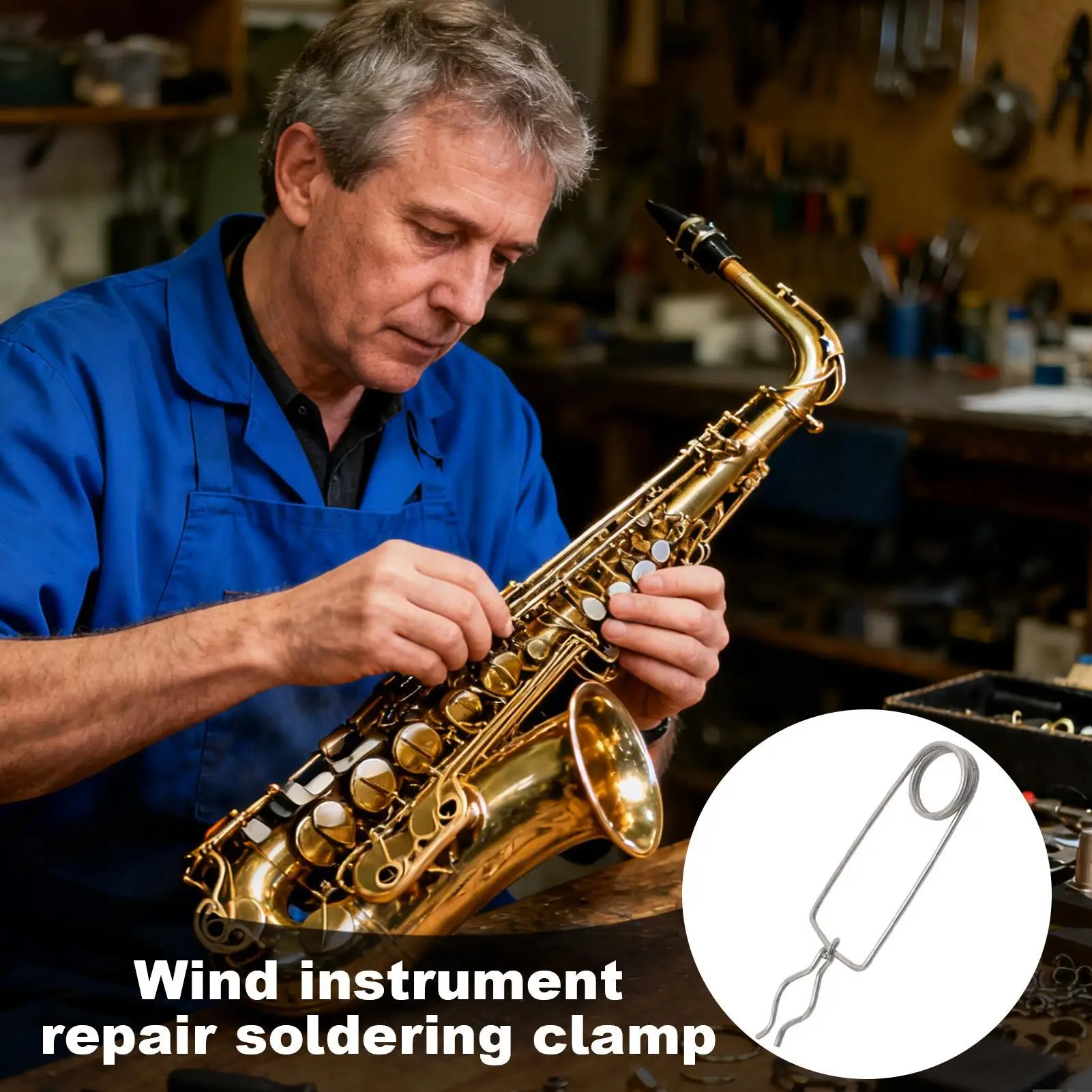 Schweißklemme für Blasinstrumente, Wartungswerkzeug für Blasinstrumente, Trompeten-Lötklemme für Flöte, Trompete, Saxophon, Horn, Klarinette – Detail 3