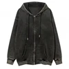 2025 Autumn Winter Y2k Coat Acid Wash Women Fashion Casual Plus Size Hoodies Washed Vintage Streetwear Versatile Loose Outerwear