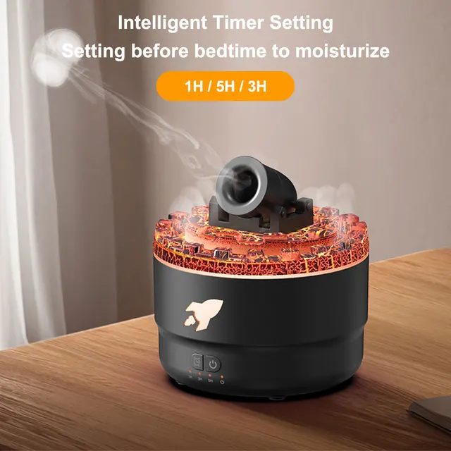 Volcanic Crack Cannons Humidifier Essential Oil Diffuser with Timer RGB Cannon Blast Aroma Humidifier Aromatherapy Diffuser 2