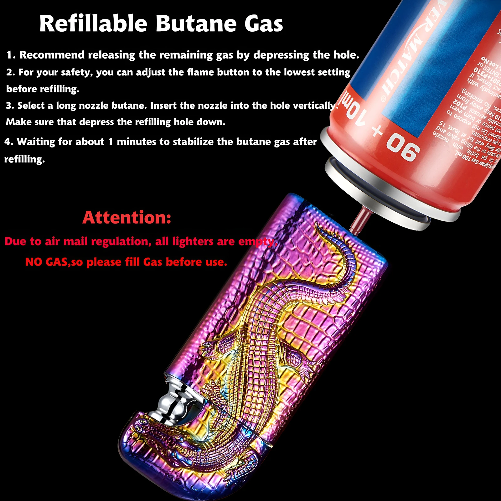 2 Pack Magic Dual Flame Cigarette Lighter with Adjust Flame Tool Windproof Jet Lighter Without Butane