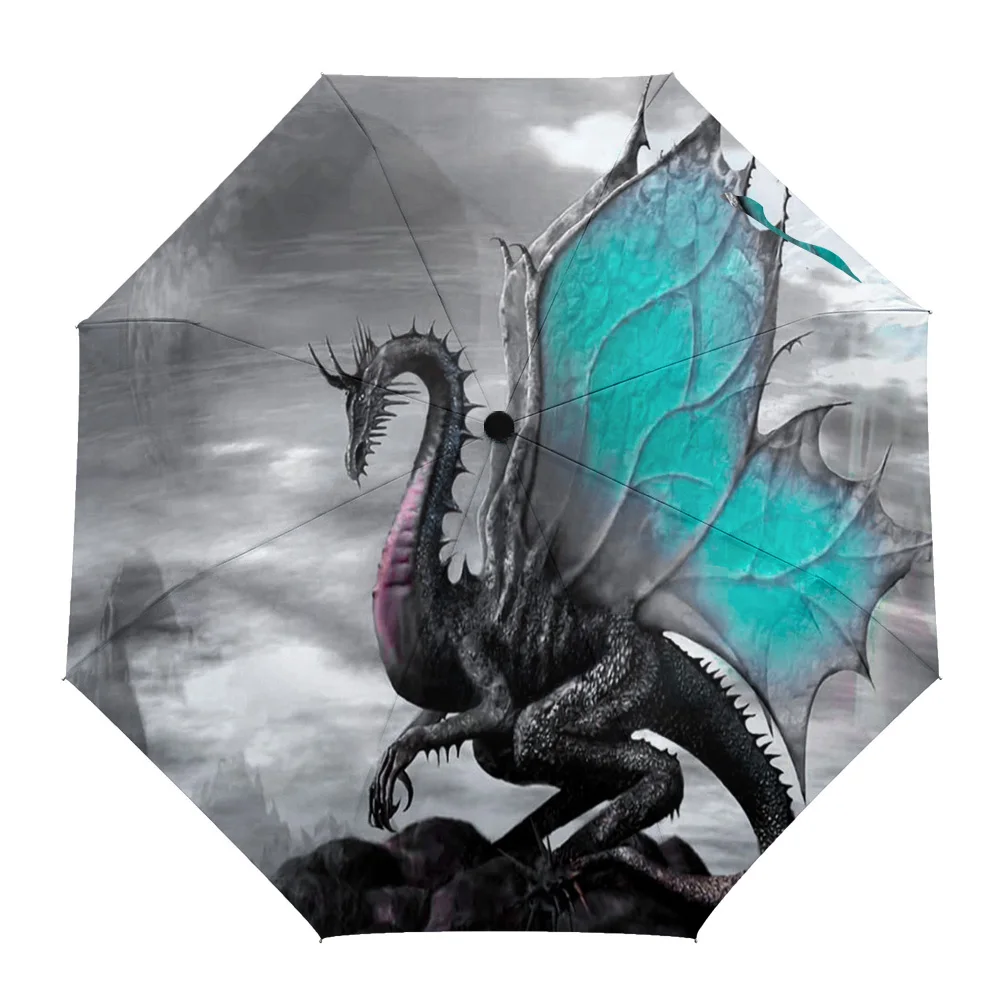 

Зонт от дождя в ретро стиле для мужчин и женщин, складной прочный ручной зонтик с волшебным западным драконом, подарок для девушек