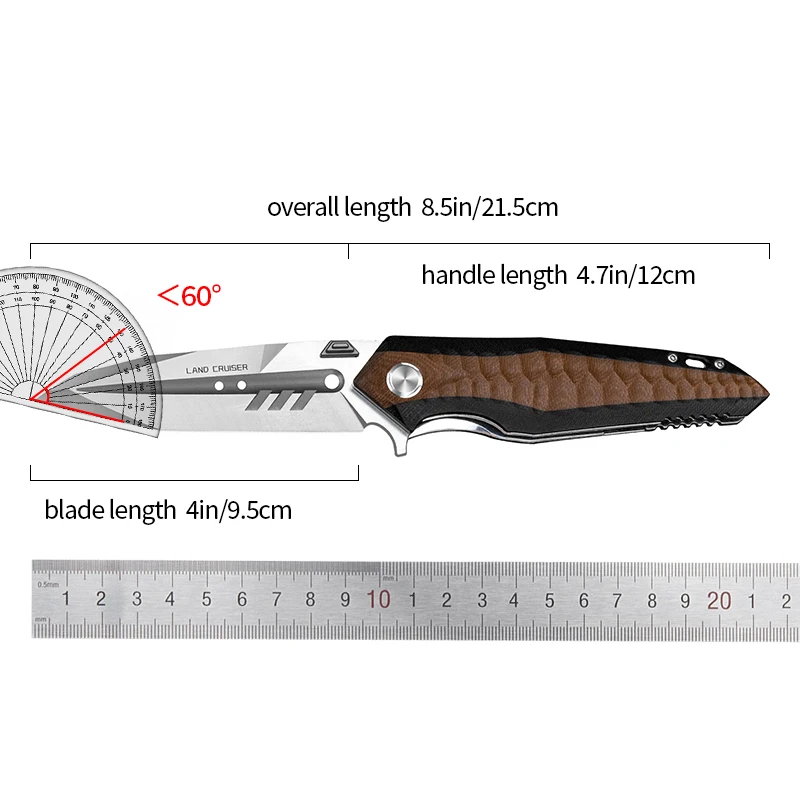 Folding Knife D2 Satin Tanto Point Blade G10 Handle with Pocket Clip Hunting Survival Tools EDC Self Defense Outdoor Activities 6