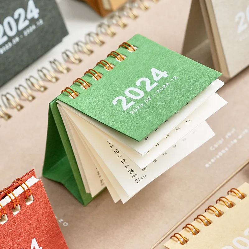 English Solid Color Mini Desk Calendar Creative Office Decoration Desktop Calendar Daily Memo Study Plan desk calendar