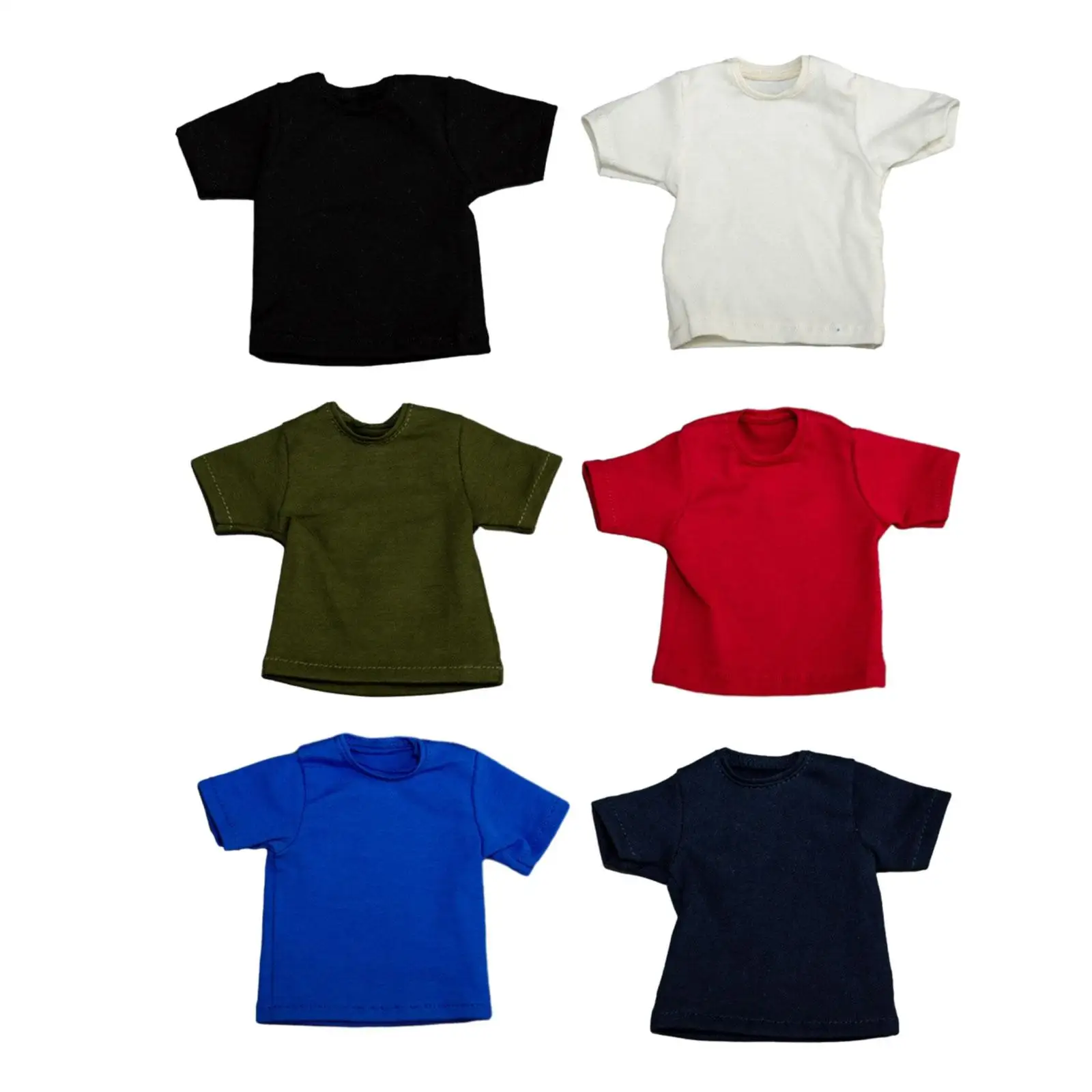 

Fashion 1/6 T Shirt Short Sleeves Costume Miniature Clothing for 12" Dress up Doll Model Female Male Action Figures Accessory