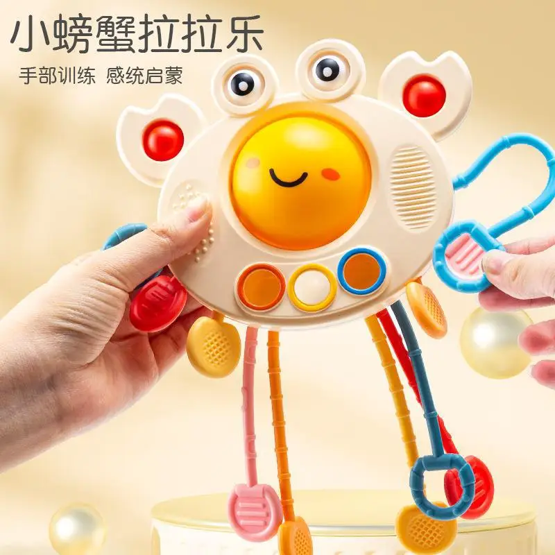 

5 in 1 Montessori Pull String Developmental Baby Toys Cute Elephant Silicone Teething Toys for Babies Sensory Toys 1 2 3 Years