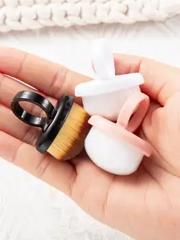 Spazzola per la pulizia della polvere delle unghie, spazzola ad anello con setole morbide, strumento per la pulizia della polvere del smalto, accessorio essenziale per nail art