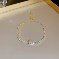 Full of Rhinestones Adjustable 18K Gold Plated Stainless Steel Bracelet For Women 2022 New Trendy Square Zircon Bracelet Jewelry - Image 6