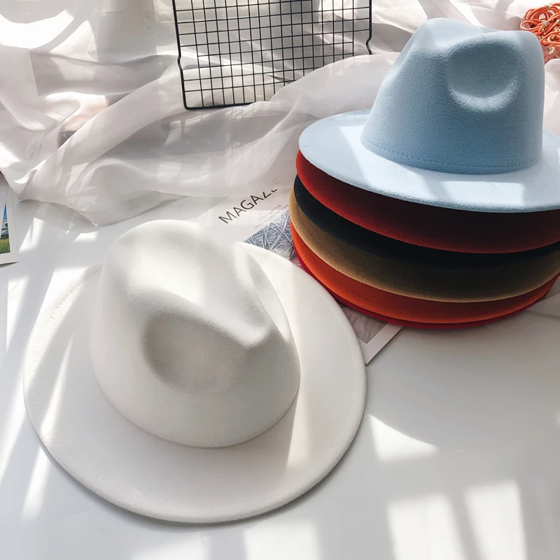 Women's Autumn & Winter Felt Fedora - Wide Brim Retro Hat