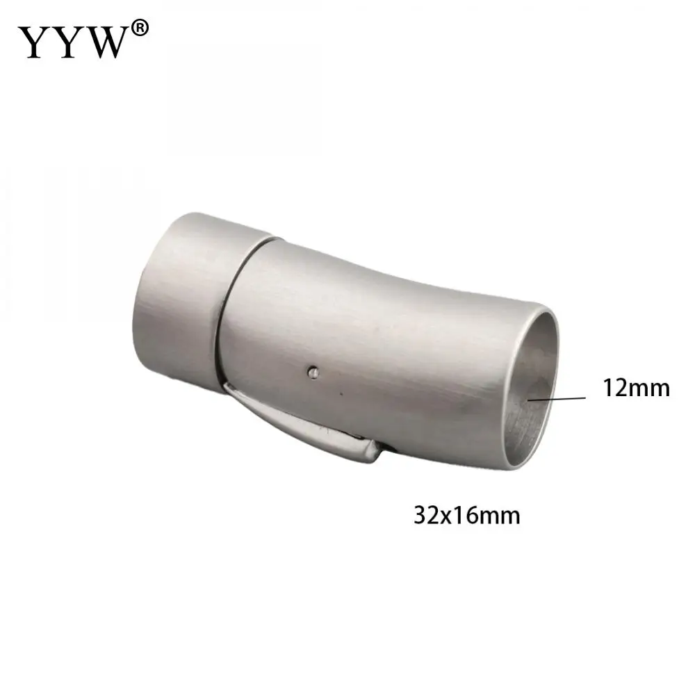 10pcs Stainless Steel Curved Bayonet Clasp 32x16x14mm Hole:Approx 12mm  For Leather Cord Bracelet Connectors For Jewelry Making